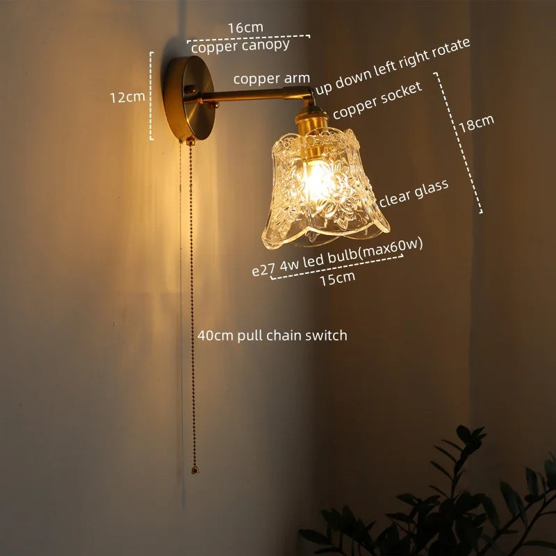 DecorBites™ LED Glass Wall Lights Modern Decor for Bedroom Living Room Bar Balcony.