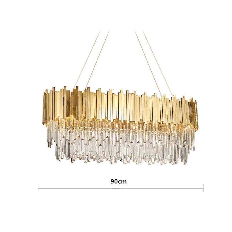 DecorBites™ Crystal Gold Chandeliers: Modern Luxury for Villa Living Room - Nordic Design