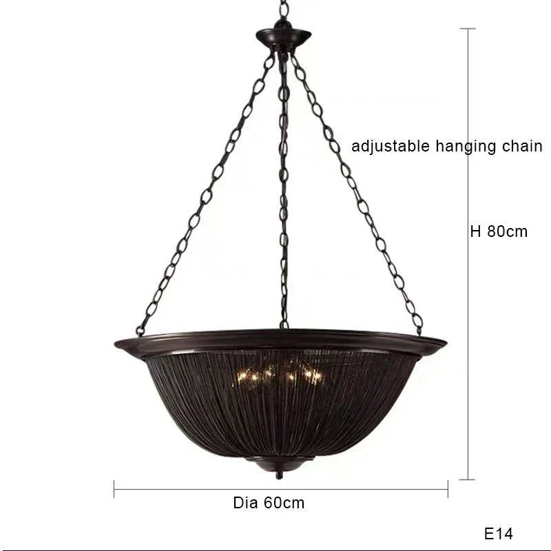 DecorBites™ Black Tassel Ceiling Chandelier: Designer Dimmable Home Decor for Living Room