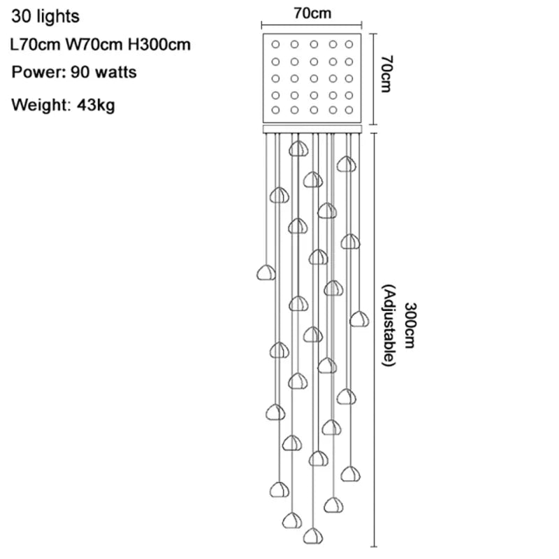 DecorBites™ Crystal LED Chandelier Water Droplet Design Luxury Ball Hanging Lamp