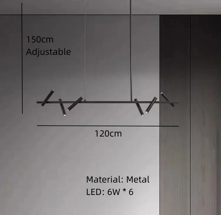 DecorBites™ Black Metal Chandelier: Minimalist Hanging Light for Dining Room, Kitchen, Bedroom.
