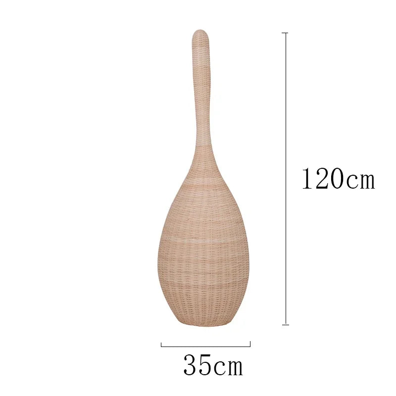 DecorBites™ Bamboo Floor Lamp: Unique Rattan Light for Living Room, Bedroom, Teahouse Decor