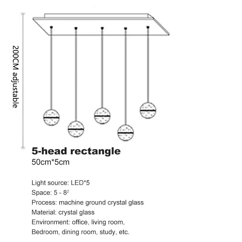 DecorBites™ Crystal Ball LED Chandelier for Modern Living Room & Bedroom décor