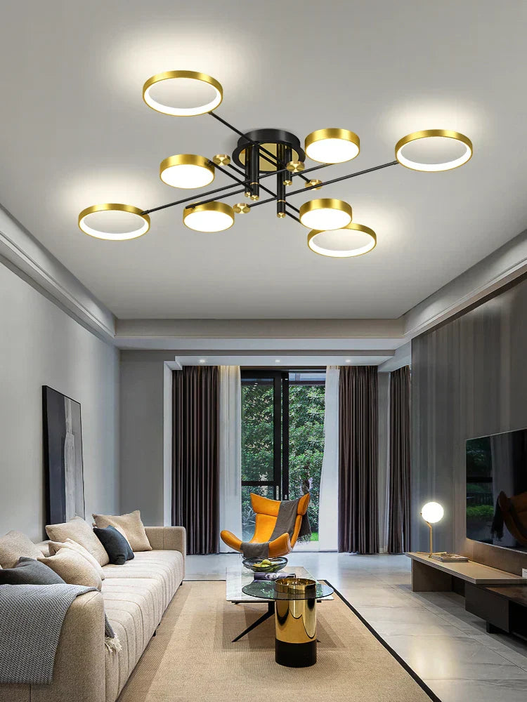DecorBites™ LED Chandelier for Home Decor, Brightness Adjustable, Living Room, Dining Room Lighting