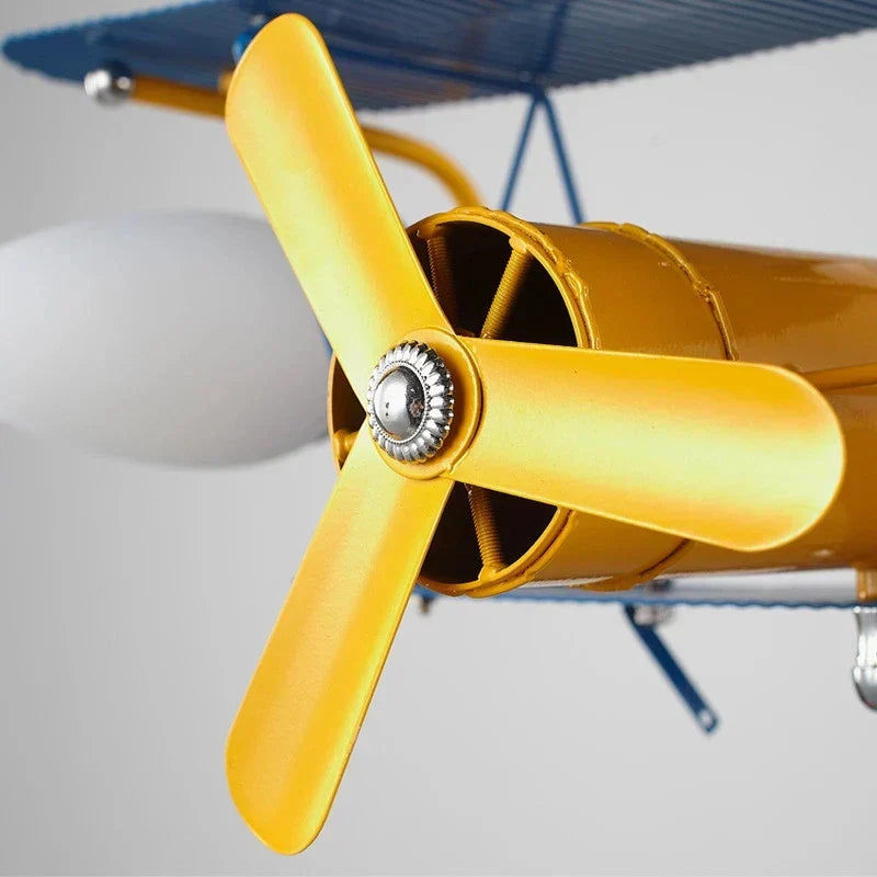DecorBites™ Cartoon Aircraft Fan Light for Modern Kids Room, Creative LED Bedroom Lighting