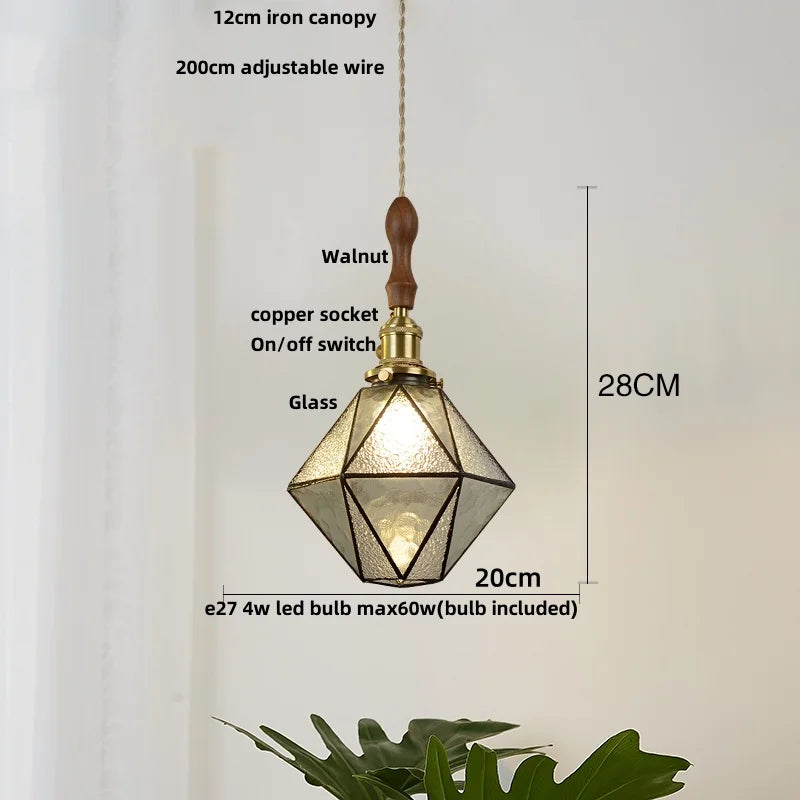 DecorBites™ Blue Glass LED Pendant Light - Nordic Modern Hang Lamp