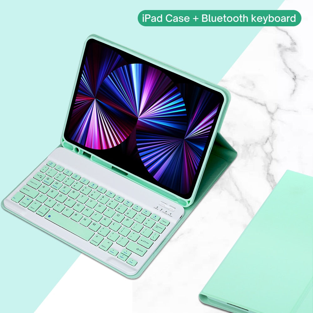 PU Leather iPad Case with Stand and Keyboard