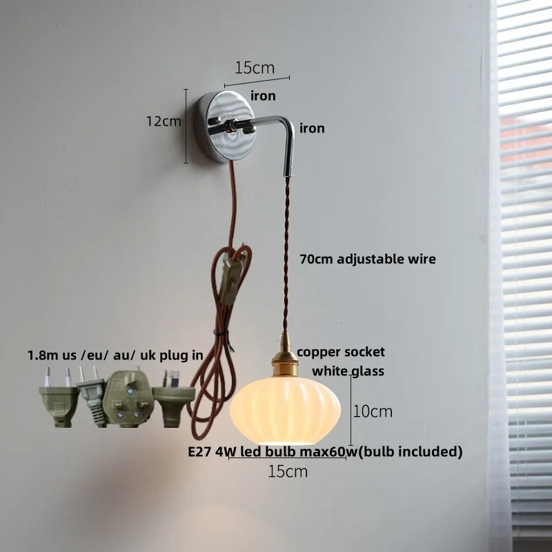 DecorBites™ LED Glass Wall Light Fixture Bedroom Aisle Study Modern Adjustable Bedside Lamp