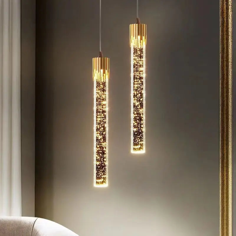 DecorBites™ Bubbles Crystal Pendant Light: Nordic Modern Hanging Lamp for Bedroom & Living Room