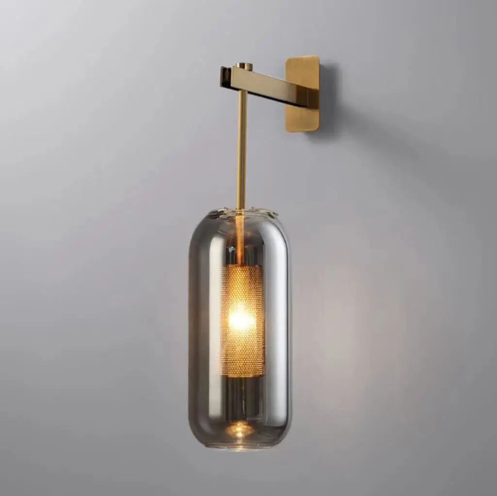 DecorBites™ Gold Glass Wall Sconce Light Fixture for Home Hotel Bathroom Decor