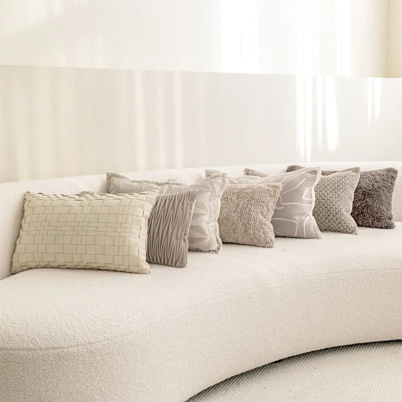 DecorBites™ Light Grey Coffee Texture Pillow Covers - Modern Simplicity Cushion Cover for Home