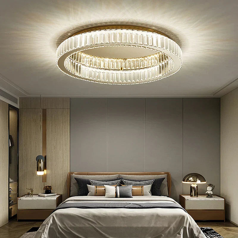 DecorBites™ Crystal LED Ceiling Chandelier for Home Living Room Bedroom Lighting