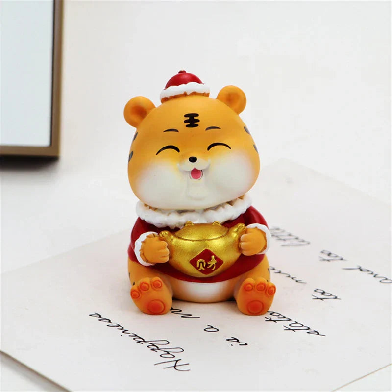 DecorBites™ Lucky Tiger Figurine | New Year Fortune Symbol Home Decor Miniature