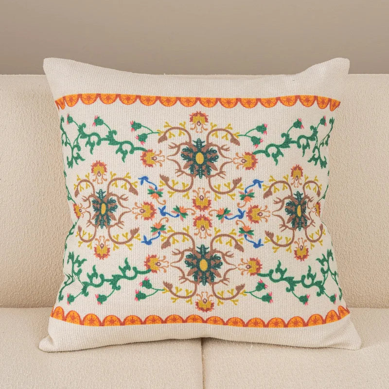 DecorBites™ Geometric Tufted Tassel Cushion Cover Cotton Canvas Fall Pillow Cover