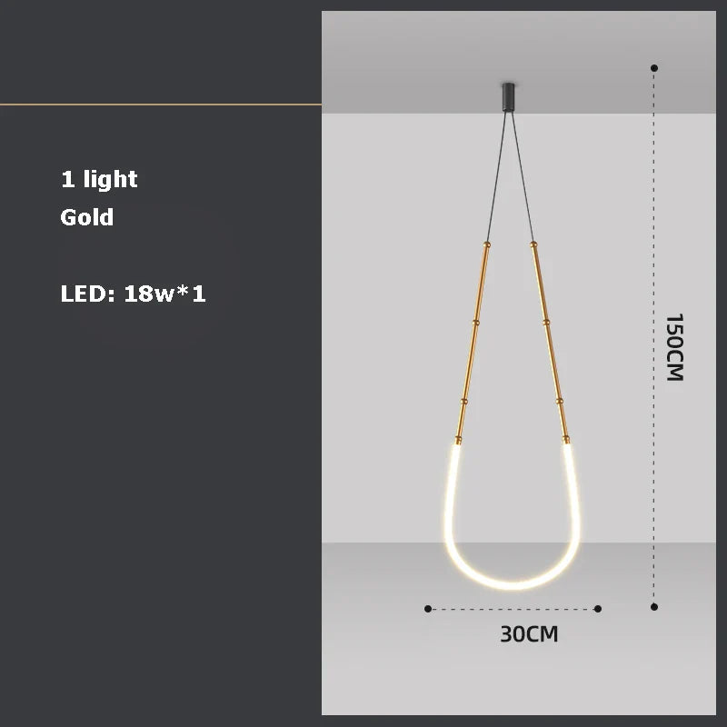 DecorBites™ Art Deco Gold Black LED Designer Pendant Light for Dinning Room