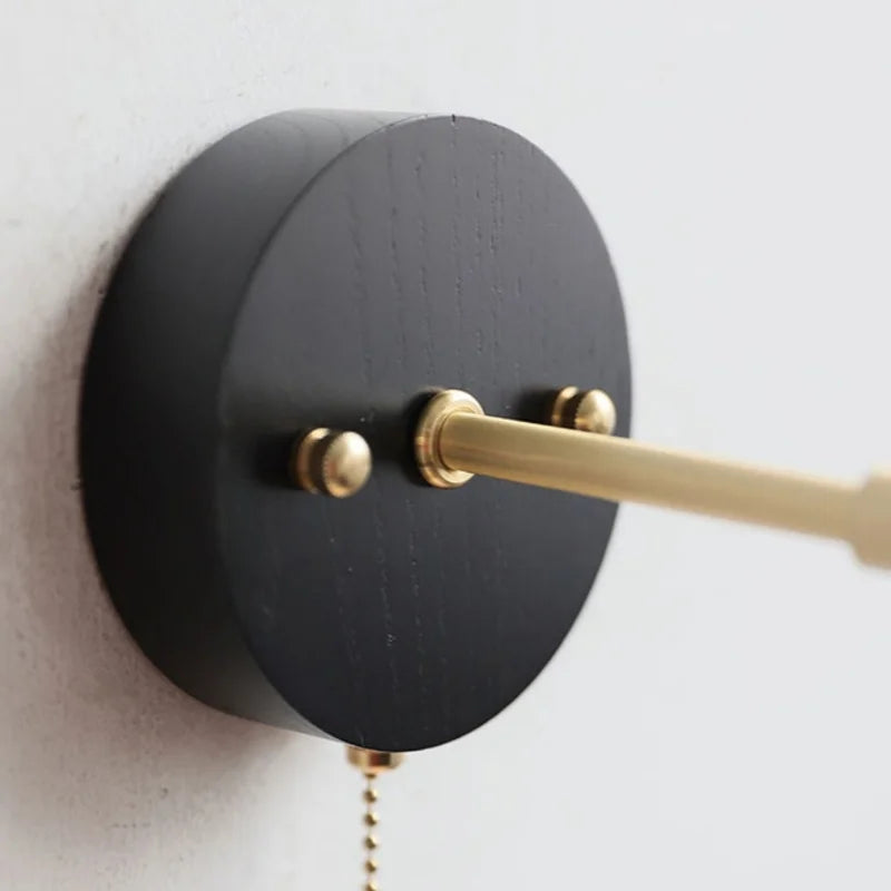 DecorBites™ Black Wood LED Wall Sconce, Rotatable Stair Light