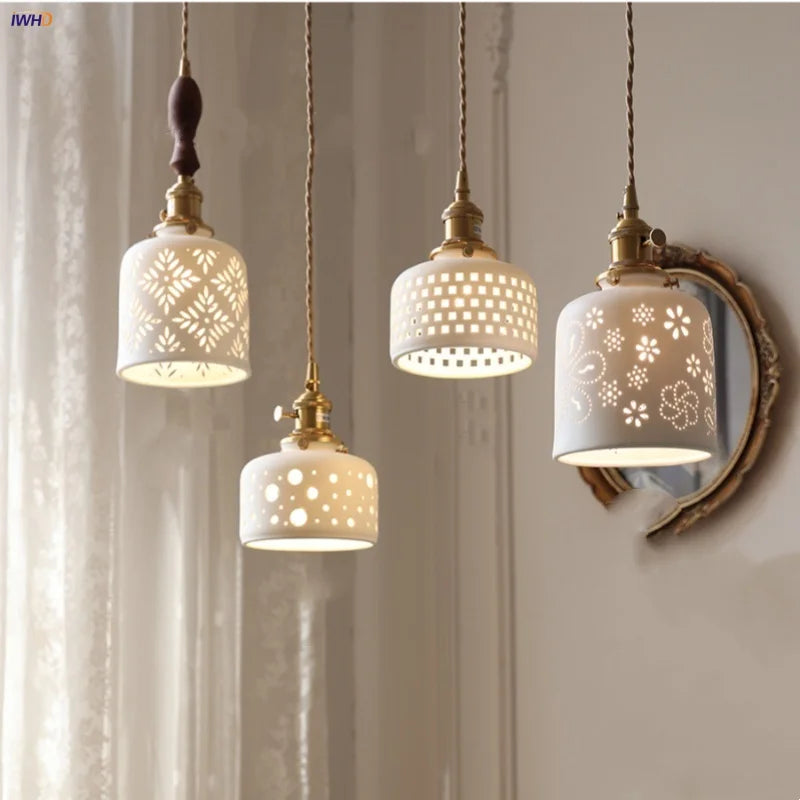DecorBites™ Ceramic Flower LED Pendant Lamp, Nordic Modern Kitchen Lighting
