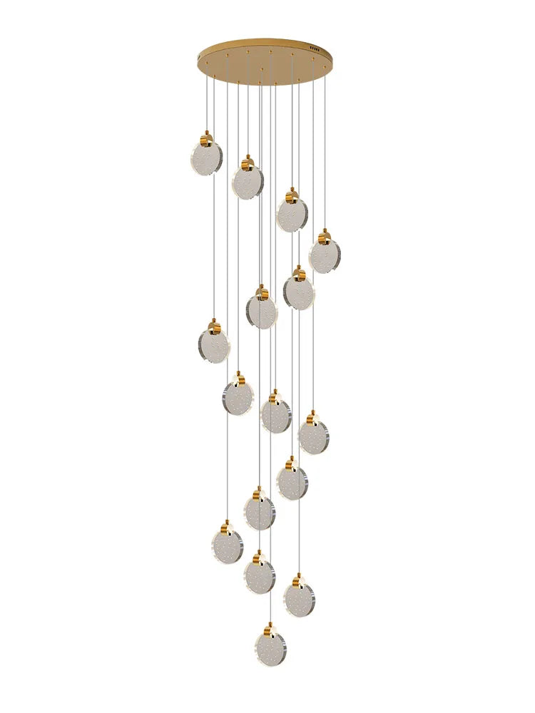 DecorBites™ Crystal Chandelier Pendant Light for Luxury Staircase