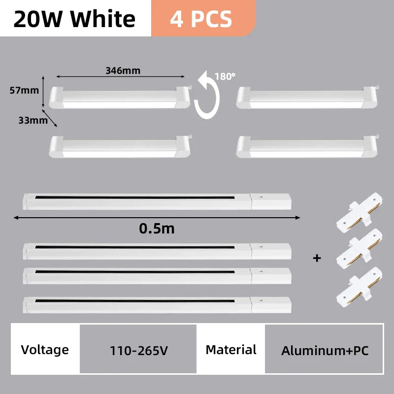 DecorBites™ LED Track Light Set for Home Decor - Modern Chandelier Lamp with Rail System
