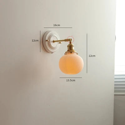 DecorBites™ Ceramic LED Wall Lights Fixture with Copper Arm for Bedroom Living Room