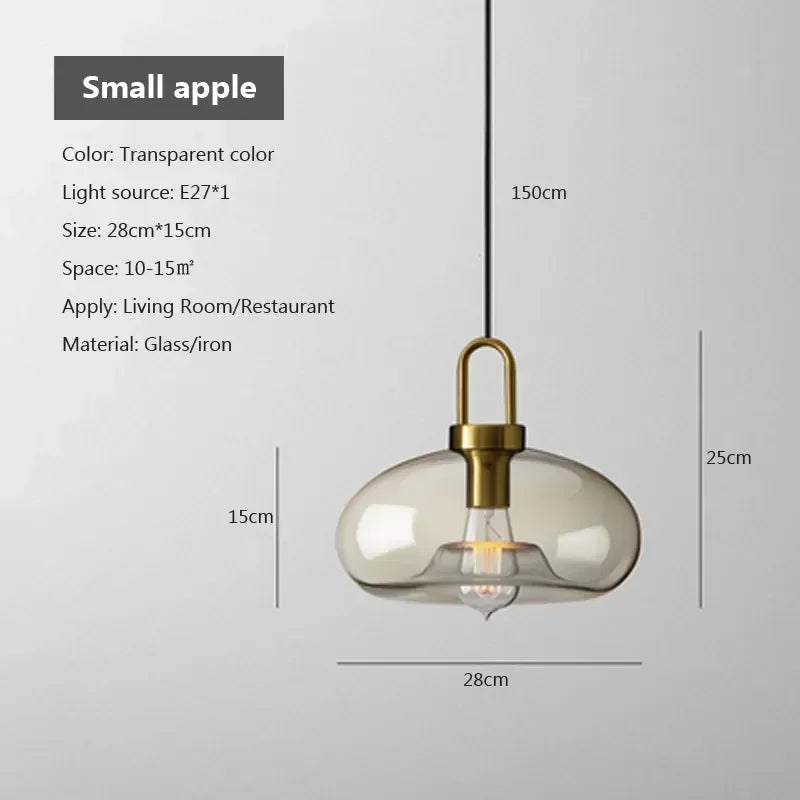 DecorBites™ Industrial Glass Pendant Light for Living Room Kitchen Chandeliers