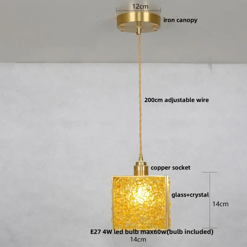 DecorBites™ Glass Crystal LED Pendant Light - Adjustable Luxury Fixture for Kitchen, Foyer, Bathroom