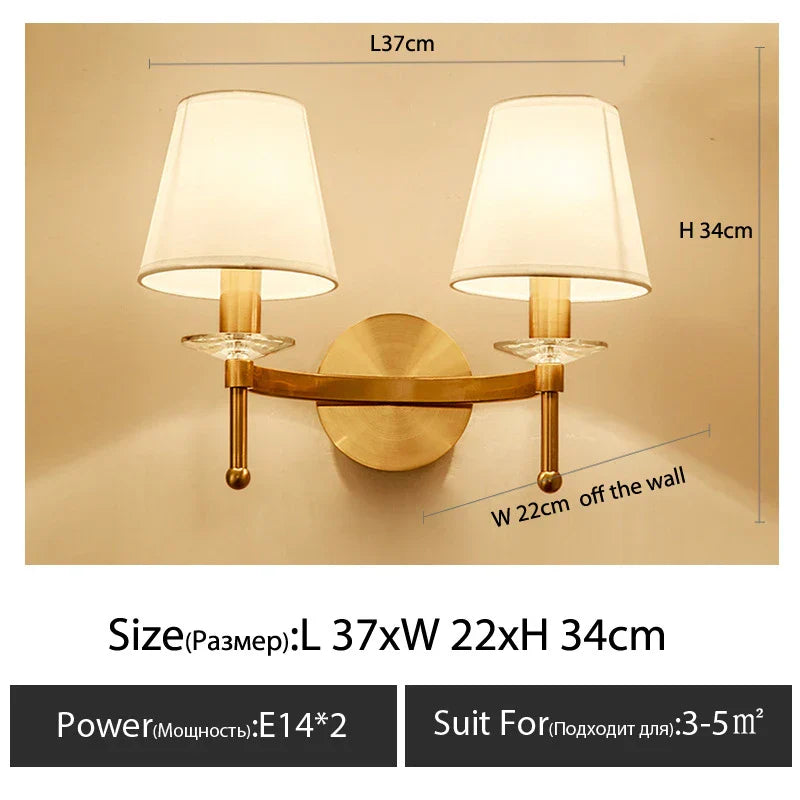 DecorBites™ Cloth Cover Wall Light for Bedroom, Living Room, Restaurant, and Corridor