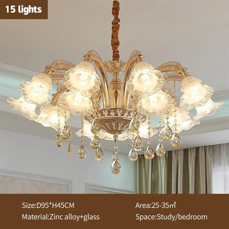 DecorBites™ Crystal Ceiling Chandelier: Nordic Modern Luxury for Living Room, Hotel, Lobby.