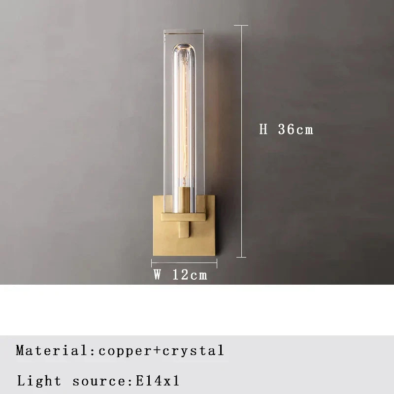 DecorBites™ Bronze Copper Crystal Sconce Wall Lamps for Living Room & Bedroom