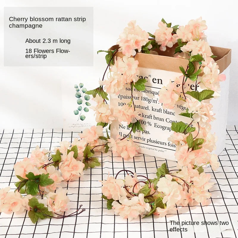 DecorBites™ 250cm Rose Flowers Vine Garland Autumn Cane Backdrop Decor