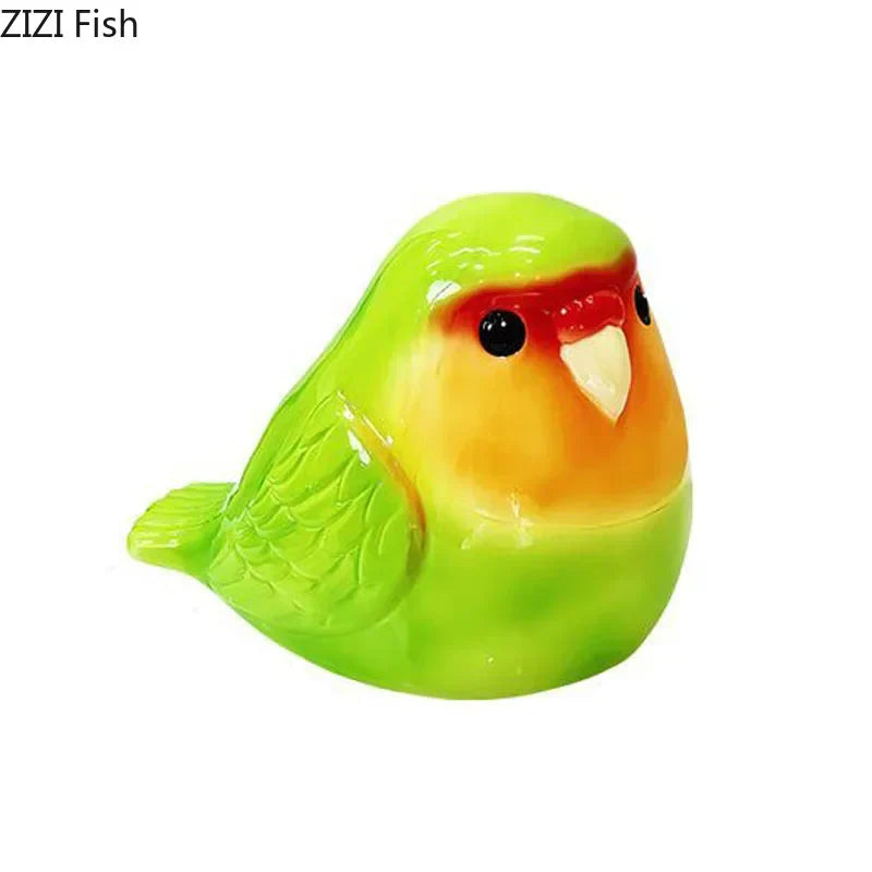 DecorBites™ Cartoon Parrot Ceramic Tissue Box: Creative Desk Decoration & Paper Towel Case
