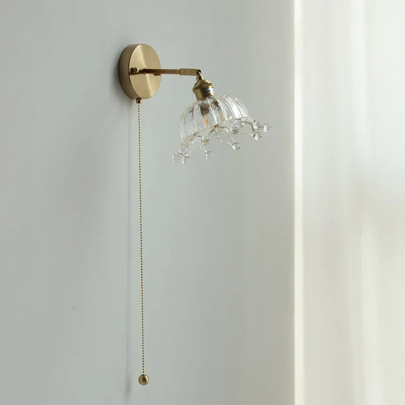 DecorBites™ Crown Glass LED Wall Lights Brass Switch Stair Fixtures
