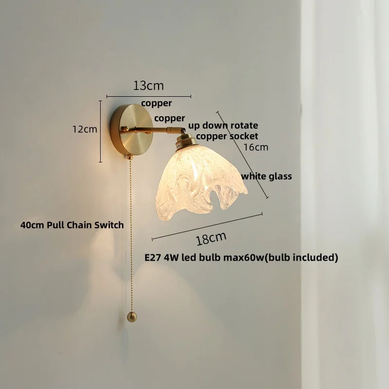DecorBites™ Green Glass LED Wall Sconce, Modern Nordic Rotate Copper Stair Light