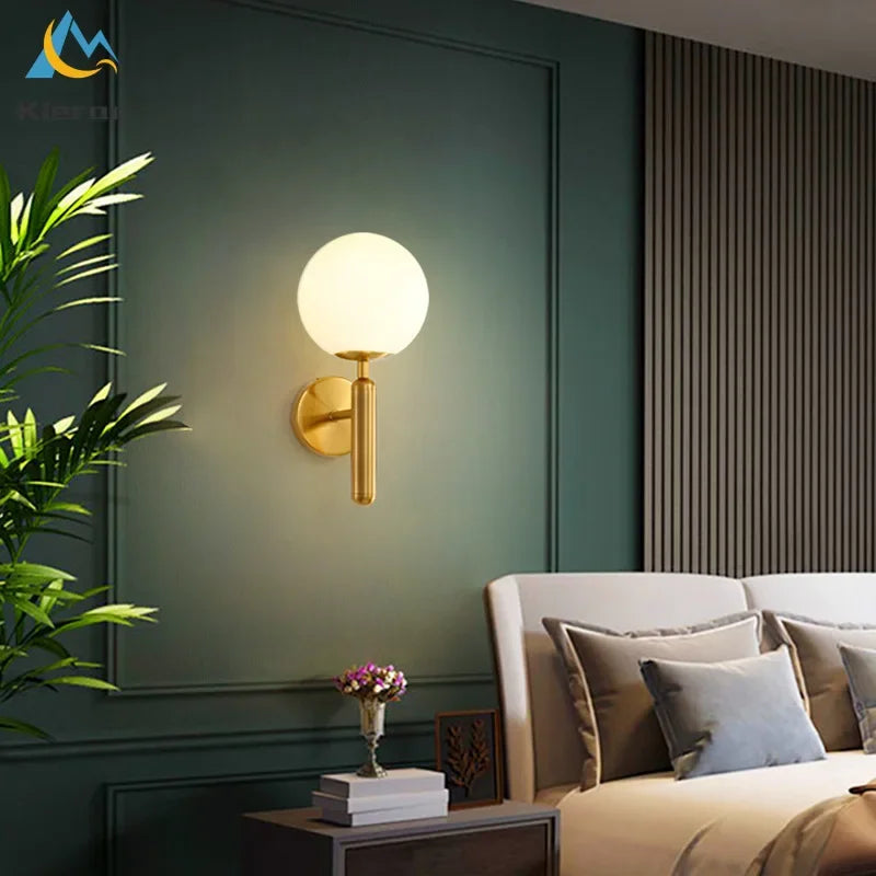 DecorBites™ Glass Ball LED Wall Lamps Bedroom Living Room Bedside Lights