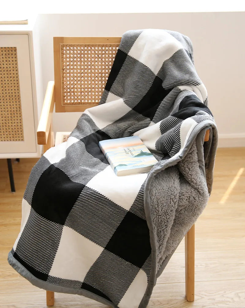 DecorBites™ Bohemian Double-Layer Winter Coral Fleece Sofa Blanket