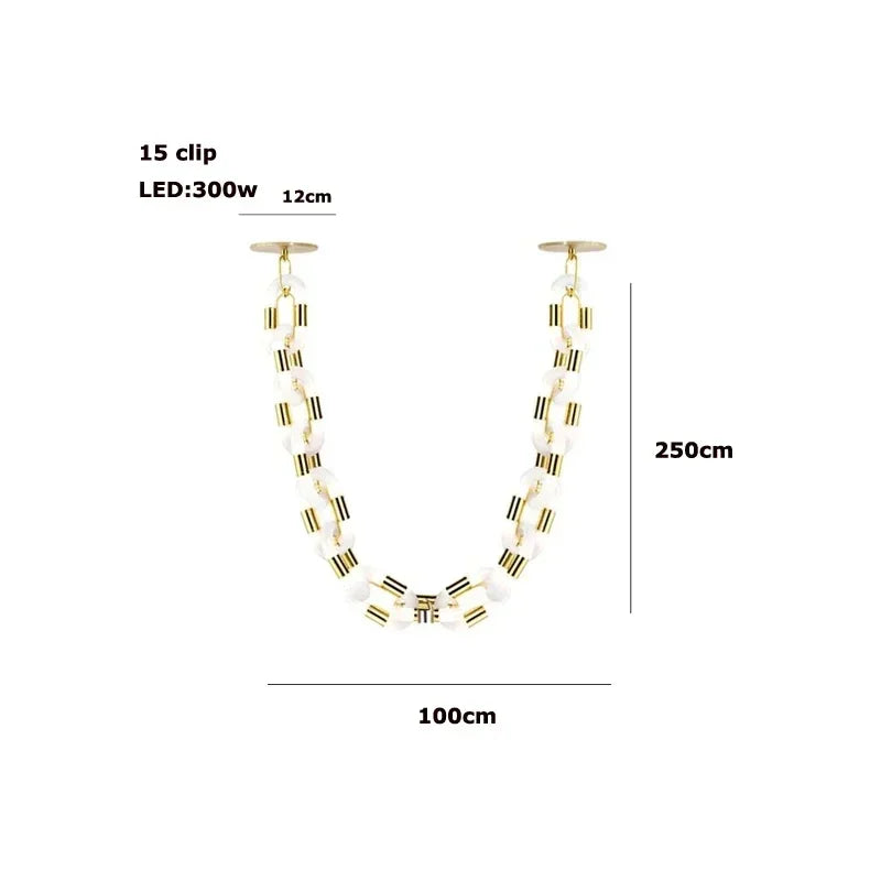 DecorBites™ Crystal Gold Chain Chandelier Ceiling Lamp for Home Décor