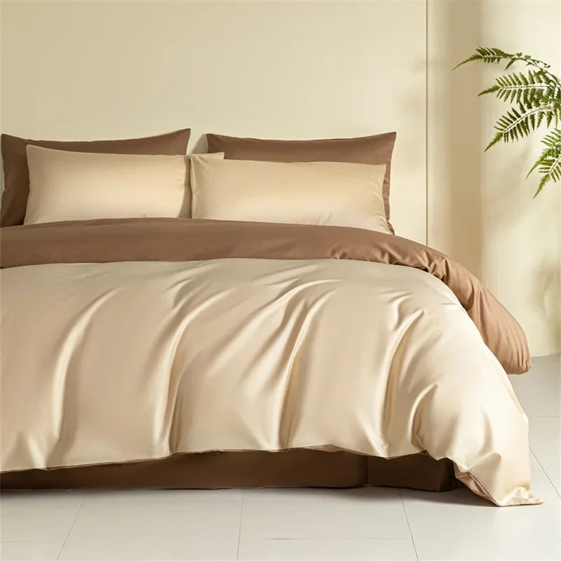 DecorBites™ Egyptian Cotton Bedding Set: Sheet, Pillowcase, Blanket Cover in Queen King Size