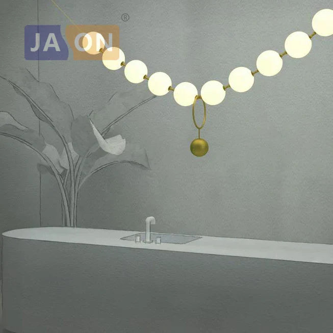 DecorBites™ Brass Artistic Necklace Chandelier Lighting for Living Room