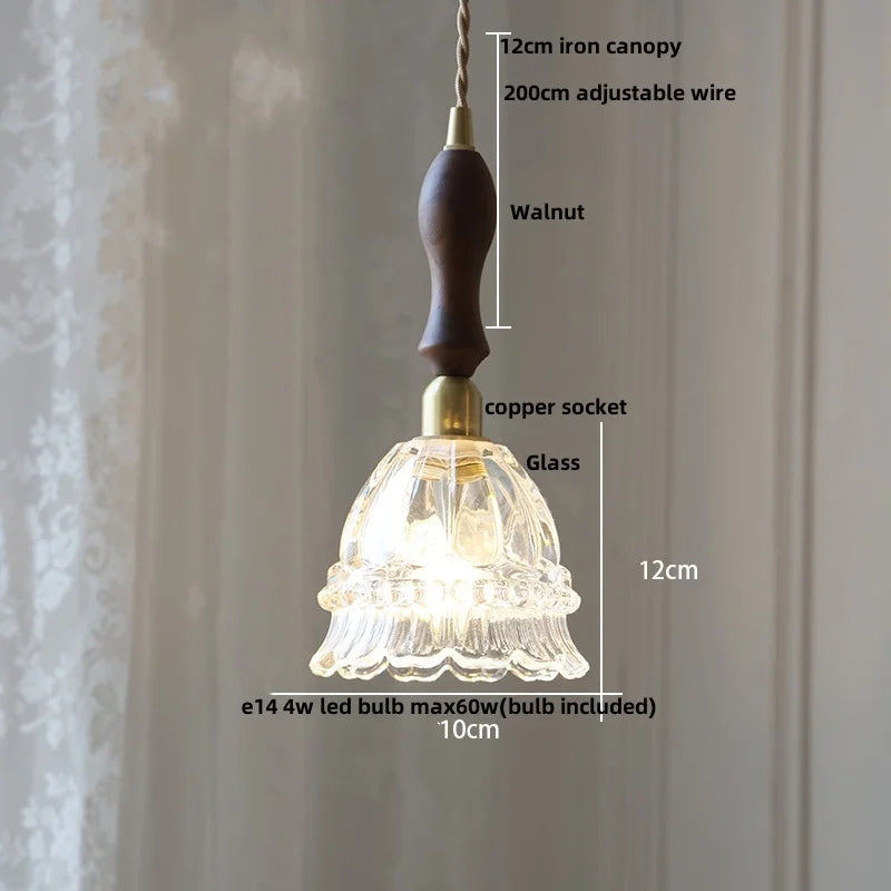 DecorBites™ Amber Glass Ball LED Pendant Light, Modern Nordic Hanging Lamp for Home Decor