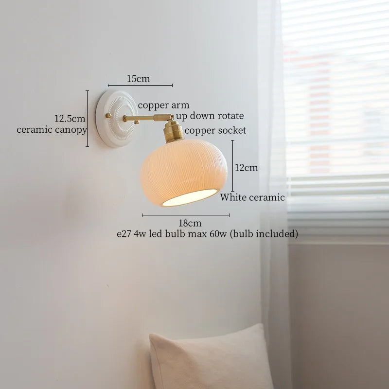 DecorBites™ Ceramic LED Wall Lamps - Minimalist Modern Nordic Design for Living Room, Bedroom, Mirror
