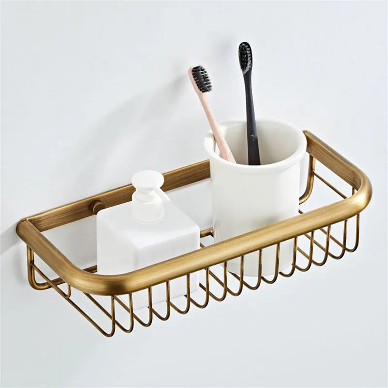 DecorBites™ Bronze Bathroom Accessories Set: Towel Rack, Toilet Brush Holder, Soap Dish, Towel Shelf