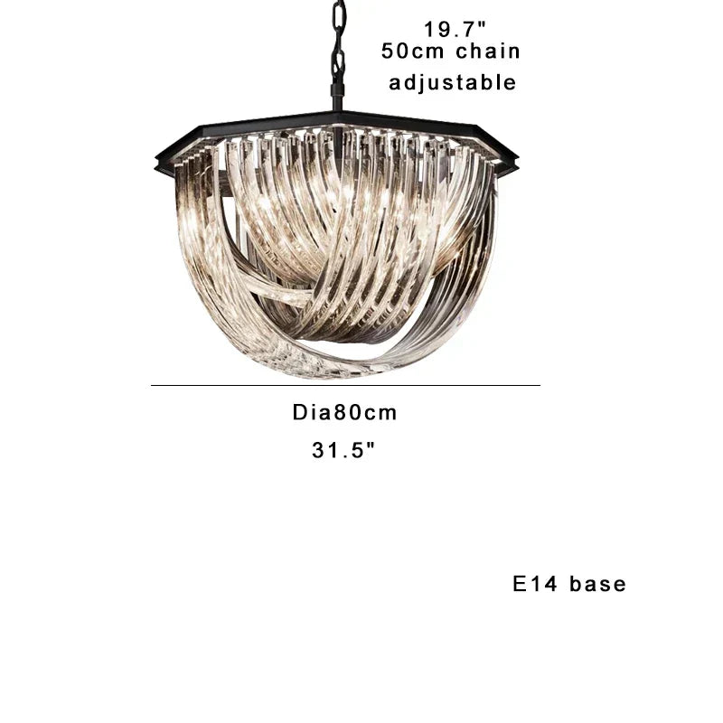 DecorBites™ Black Gold Crystal Glass Ceiling Pendant Lights, Luxury Nordic Dining Table Lighting Lamps