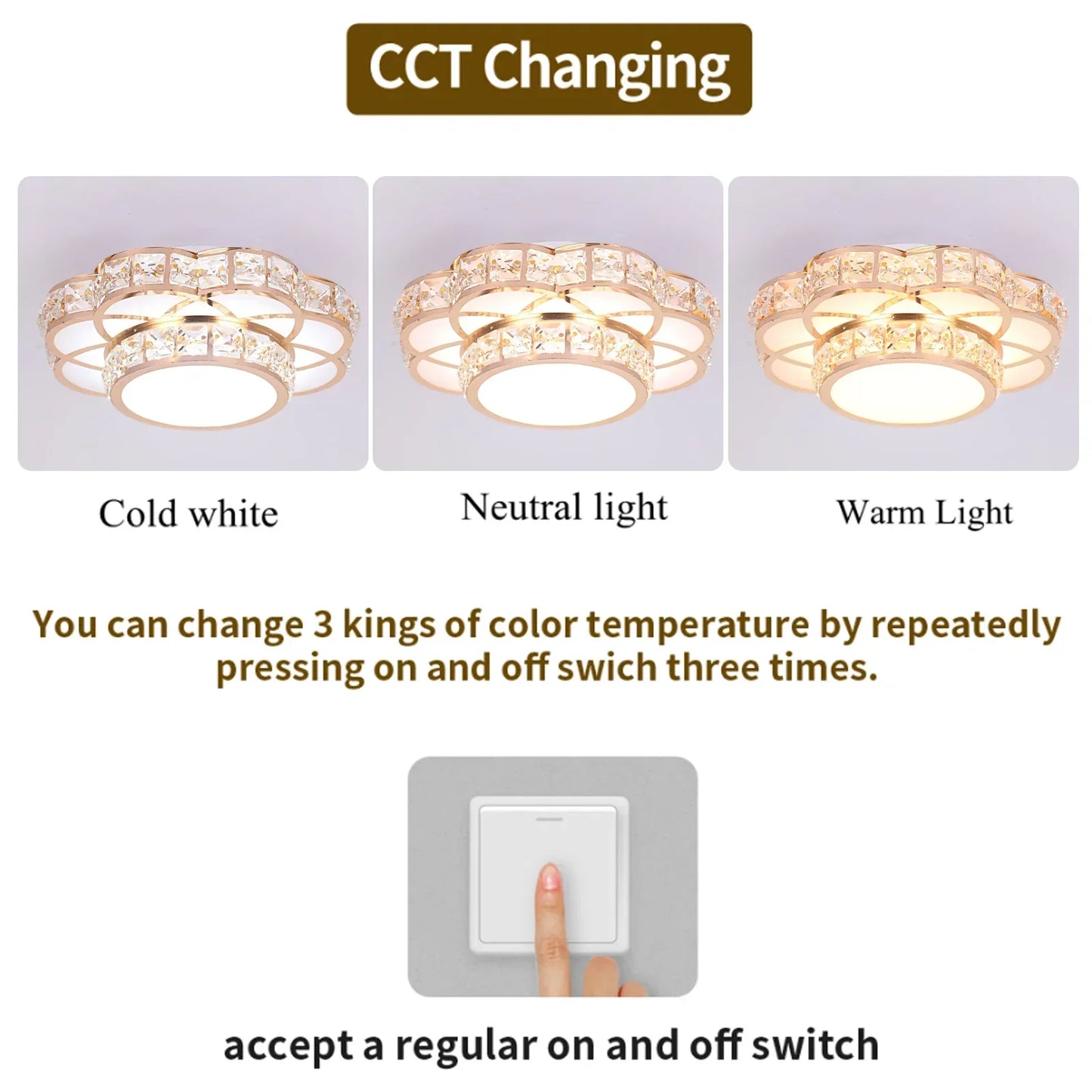 DecorBites™ Crystal LED Chandelier Ceiling Lamp Modern Elegant Indoor Decor Luminaire