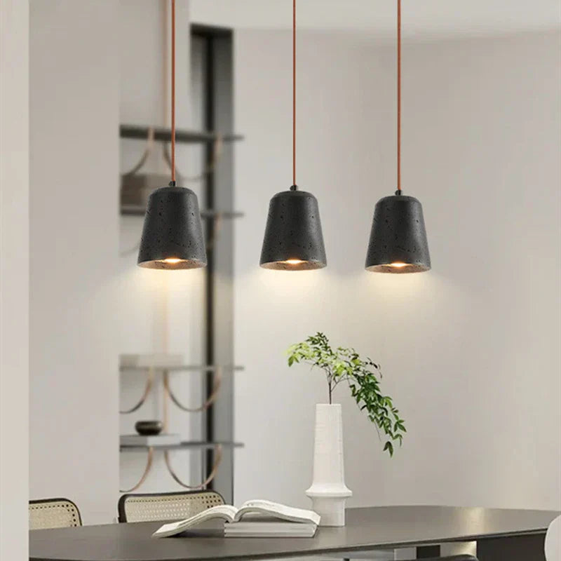 DecorBites™ Black Travertine LED Pendant Lamp for Dining Living Room Bedroom and Cafe