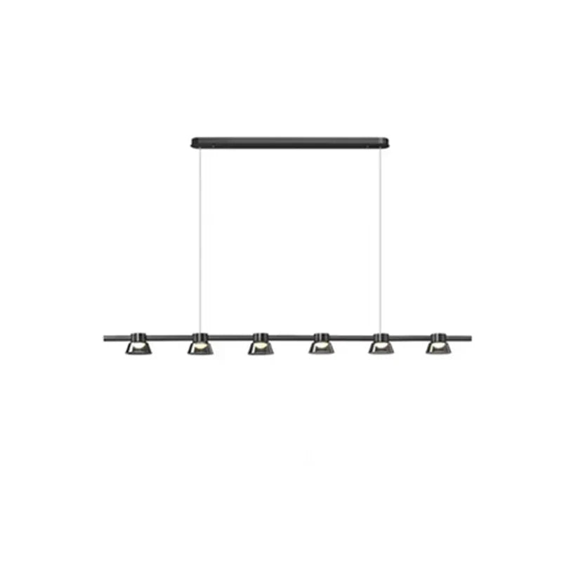 DecorBites™ Black Strip Chandelier: Modern Nordic LED Lighting for Office, Restaurant, Living Room
