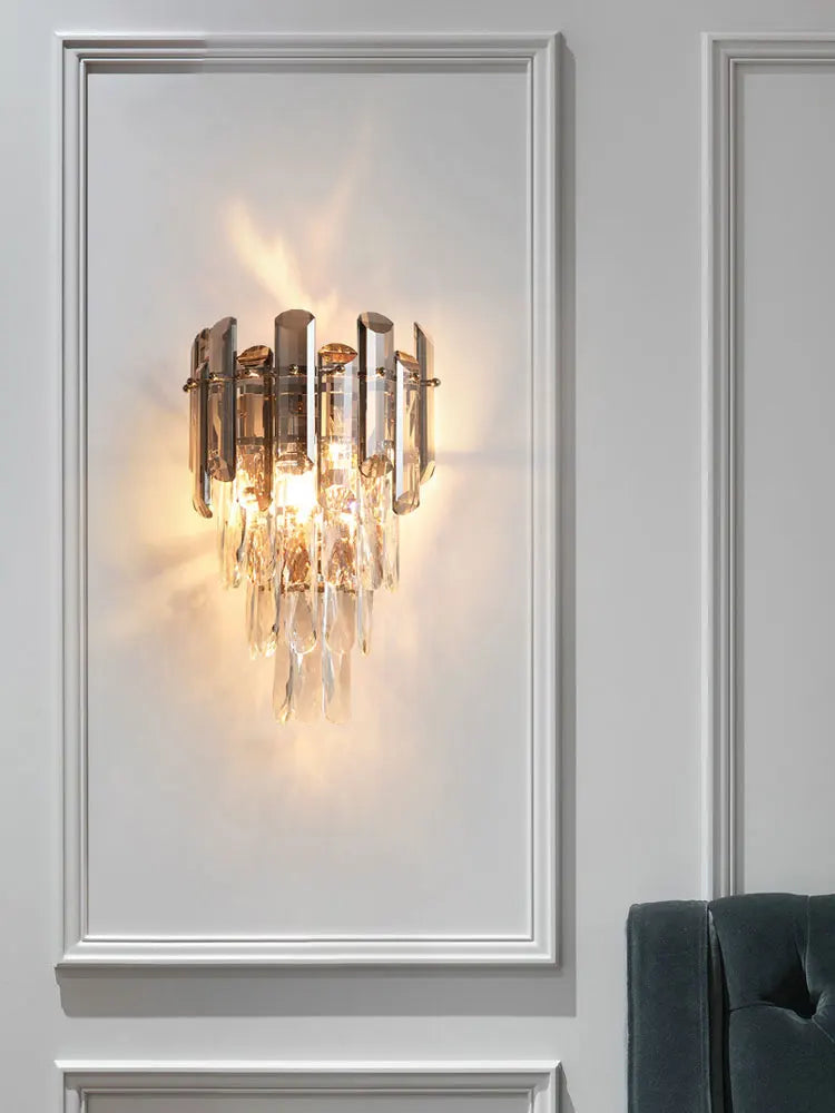 DecorBites™ Crystal Gold LED Wall Sconce - Modern Luxury Wall Lamp for Living Room Bedroom Stairs