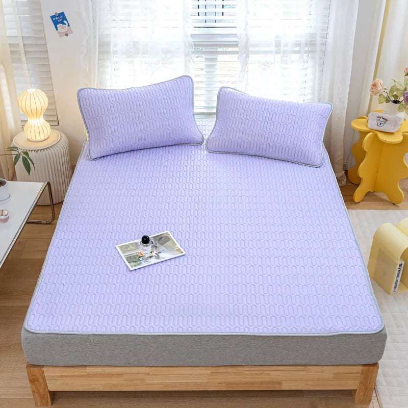 DecorBites™ Cooling Latex Summer Mat Set with Rayon Quilted Sheet & Pillowcase