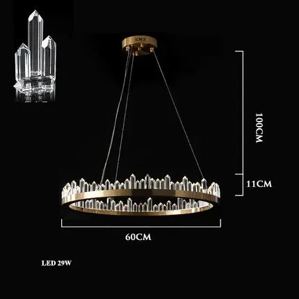DecorBites™ Arrow Crystal LED Chandelier: Modern Living Room Dining Table Bedroom Home Light