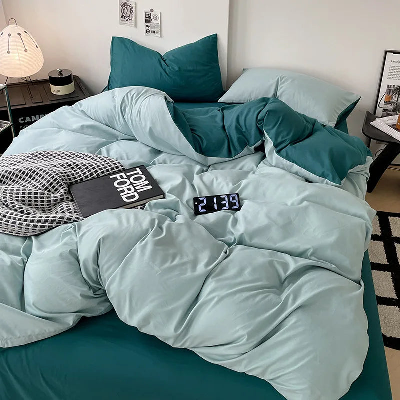 DecorBites™ Cotton Bed Sets Comforter Cover Set with Corner Ties