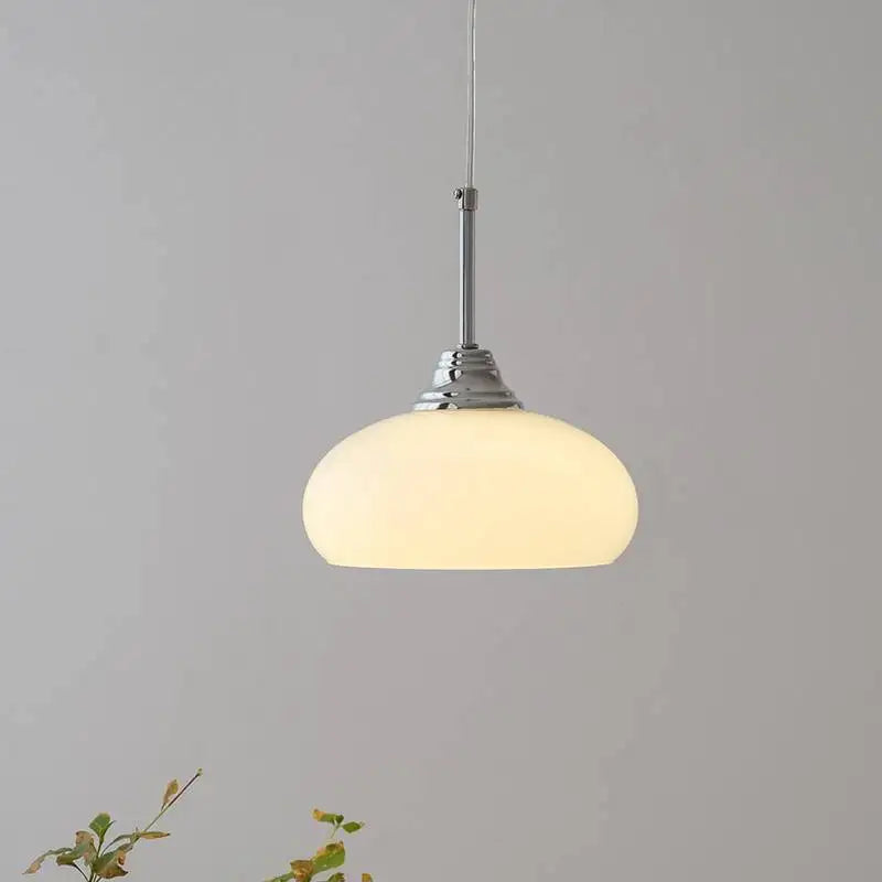 DecorBites™ Cream Glass Nordic LED Pendant Light for Home Decor and Lighting